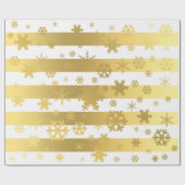 Elegant & modern Gold-kerstsnowflake-patroon Cadeaupapier (Vlak)