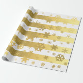Elegant & modern Gold-kerstsnowflake-patroon Cadeaupapier (Uitgerold)