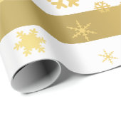 Elegant & modern Gold-kerstsnowflake-patroon Cadeaupapier (Rol Hoek)