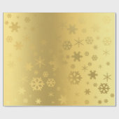 Elegant & modern Gold-kerstsnowflake-patroon Cadeaupapier (Vlak)