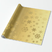Elegant & modern Gold-kerstsnowflake-patroon Cadeaupapier (Uitgerold)