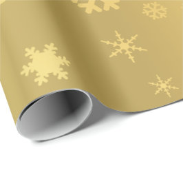 Elegant & modern Gold-kerstsnowflake-patroon Cadeaupapier
