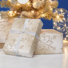 Elegant modern Gold-kerstsnowflake-patroon Cadeaupapier
