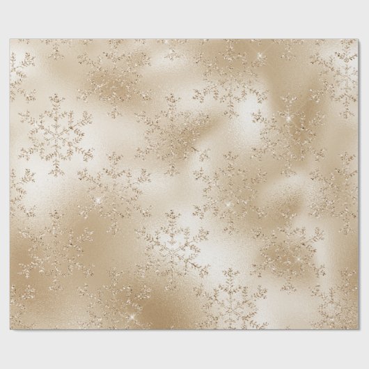Elegant modern Gold-kerstsnowflake-patroon Cadeaupapier (Vlak)