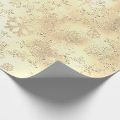 Elegant modern Gold-kerstsnowflake-patroon Cadeaupapier (Hoek)