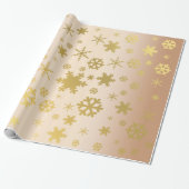 Elegant & modern Gold-kerstsnowflake-patroon Cadeaupapier (Uitgerold)