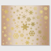 Elegant & modern Gold-kerstsnowflake-patroon Cadeaupapier (Vlak)