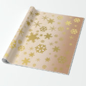 Elegant & modern Gold-kerstsnowflake-patroon Cadeaupapier (Uitgerold)
