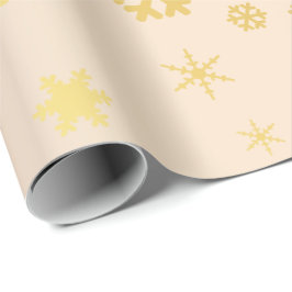 Elegant & modern Gold-kerstsnowflake-patroon Cadeaupapier