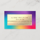 Elegant modern Gold Lace Holographic Visitekaartje (Achterkant)