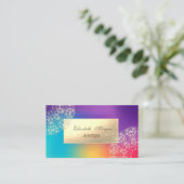 Elegant modern Gold Lace Holographic Visitekaartje (Staand voorkant)