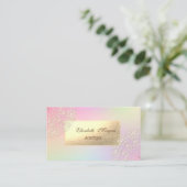 Elegant Modern Gold Lace Ombre Visitekaartje (Staand voorkant)