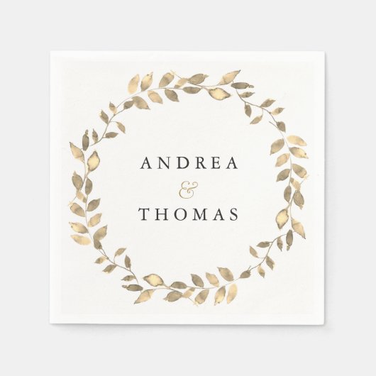 Elegant modern Gold Leaf, partij bij grote overeen Servetten (Voorkant)