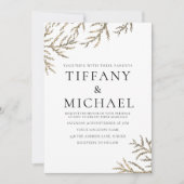 Elegant Modern Gold Leaf Wedding Invite Kaart (Voorkant)