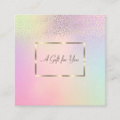 Elegant modern Gold Lijst, Confetti holografisch Kortingskaartje (Voorkant)