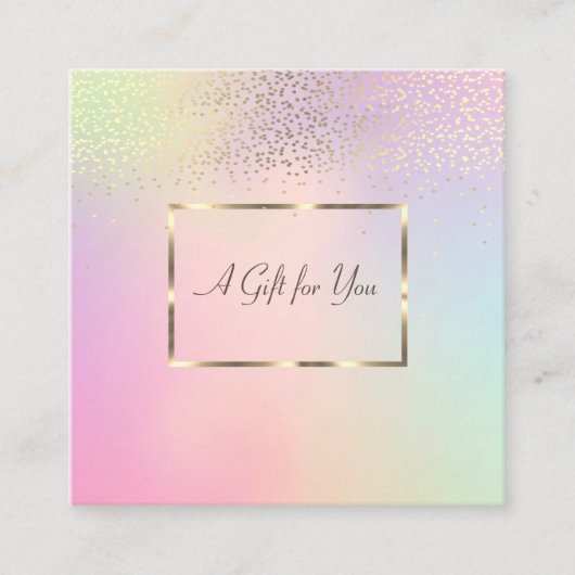 Elegant modern Gold Lijst, Confetti holografisch Kortingskaartje (Voorkant)