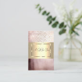 Elegant modern Gold Lijst, Confetti Roos Gold Kortingskaartje (Staand voorkant)