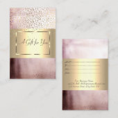 Elegant modern Gold Lijst, Confetti Roos Gold Kortingskaartje (Voorkant / Achterkant)