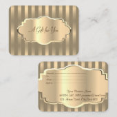 Elegant modern Gold Lijst, gestript Kortingskaartje (Voorkant / Achterkant)