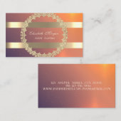 Elegant Modern, Gold Lijst Stripe Visitekaartje (Voorkant / Achterkant)