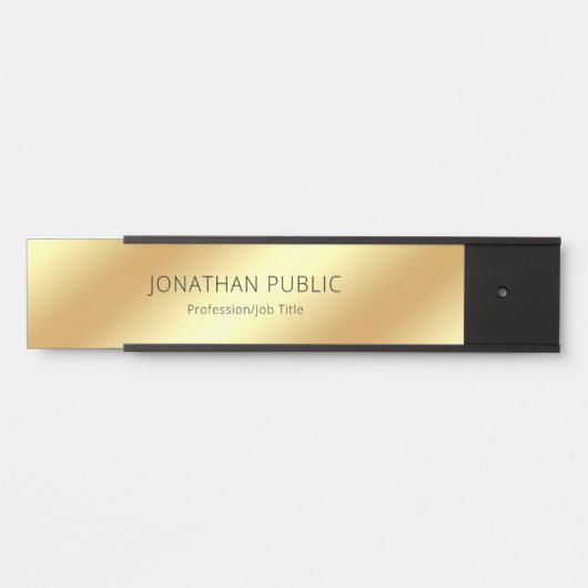 Elegant Modern Gold Look Design Glamour Sjabloon Deurbordje (Voorkant)