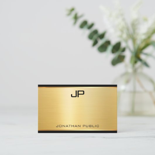 Elegant Modern Gold Look Luxe Glamour Sjabloon Visitekaartje (Staand voorkant)