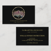 Elegant Modern Gold Lotus Logo Stijlvol koper Visitekaartje (Voorkant / Achterkant)