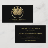 Elegant Modern Gold Lotus Logo Stijlvol koper Visitekaartje (Voorkant / Achterkant)