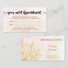 Elegant modern Gold Lotus Roos White Afsprakenkaartje