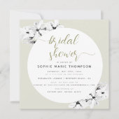 Elegant modern Gold Magnolia Square Vrijgezellenfe Kaart (Voorkant)