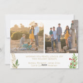 Elegant Modern Gold Merry-kerstscript Foto Feestdagenkaart (Achterkant)