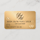 Elegant Modern Gold Metallic Credit Kaart Logo Visitekaartje (Voorkant)
