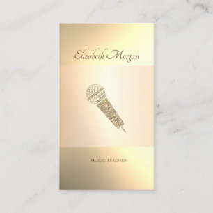 Elegant Modern, Gold-microfoon, muziekdocent Visitekaartje