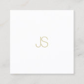 Elegant modern Gold Monogram Eenvoudige Sjabloon L Vierkante Visitekaartje (Voorkant)
