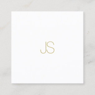 Elegant modern Gold Monogram Eenvoudige Sjabloon L Vierkante Visitekaartje
