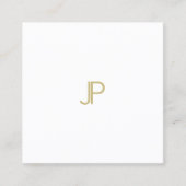 Elegant Modern Gold Monogram Sjabloon Professional Vierkante Visitekaartje (Voorkant)