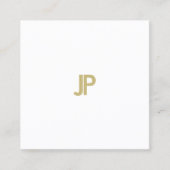 Elegant Modern Gold Monogram Stijlvolle Sjabloon Vierkante Visitekaartje (Voorkant)