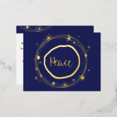 Elegant modern Gold Peace Star-feestdag Folie Feestdagen Briefkaart (Voorkant / Achterkant)