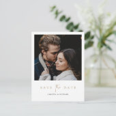 Elegant Modern Gold Photo Save the Date Wedding Aankondigingskaart (Staand voorkant)