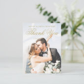 Elegant Modern Gold Photo Weddenschap Hartelijk da Briefkaart (Staand voorkant)