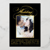 Elegant  Modern Gold Photo Wedding Folie Uitnodiging (Voorkant)