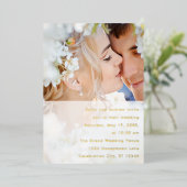 Elegant  Modern Gold Photo Wedding Folie Uitnodiging (Staand Voorkant)