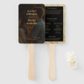 Elegant modern Gold Photo Wedding Program Handwaaier (Voorkant en achterkant)