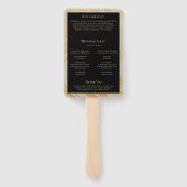 Elegant modern Gold Photo Wedding Program Handwaaier (Achterkant)