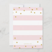 Elegant Modern Gold Pink Baby shower Uitnodiging (Achterkant)