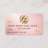 Elegant Modern Gold Pink Metallic Credit Kaart Log Visitekaartje (Voorkant)
