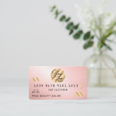 Elegant Modern Gold Pink Metallic Credit Kaart Log Visitekaartje (Staand voorkant)