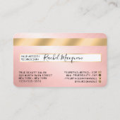 Elegant Modern Gold Pink Metallic Credit Kaart Log Visitekaartje (Achterkant)