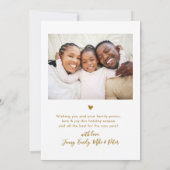 Elegant Modern Gold Script 2 Photo Merry Christmas Feestdagenkaart (Achterkant)