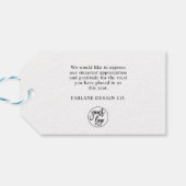 Elegant modern Gold Script Business Blue Cadeaulabel (Achterkant Horizontaal)